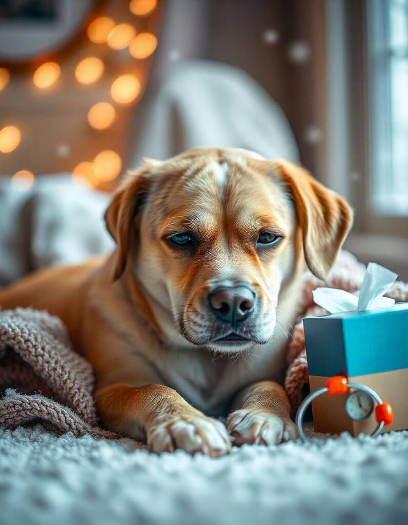 Hund eine Erkältung hat